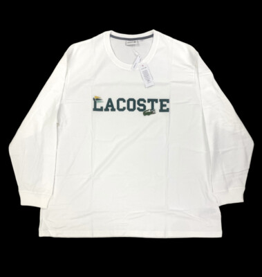 lacoste big white alligator t shirt soft eu size 7 us size m navy blue 304722556111