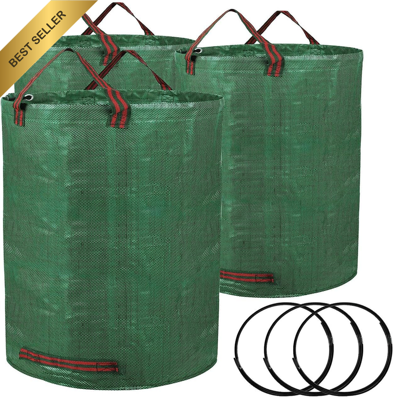 3 Pack 72 Gallon Reusable Garden Waste Bags with Handles