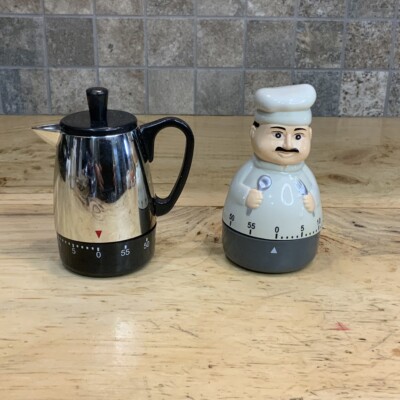 Set Of Vintage Kitchen 60 Minute Timer Mechanical Works