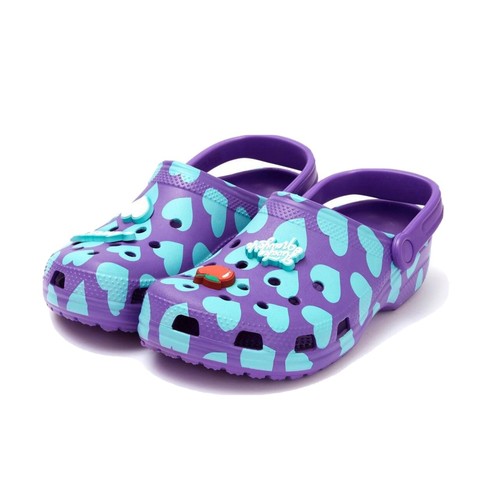 

Мужские классические сабо с принтом в виде сердца Awake NY X Crocs, размер, Фиолетовый, Crocs Classic