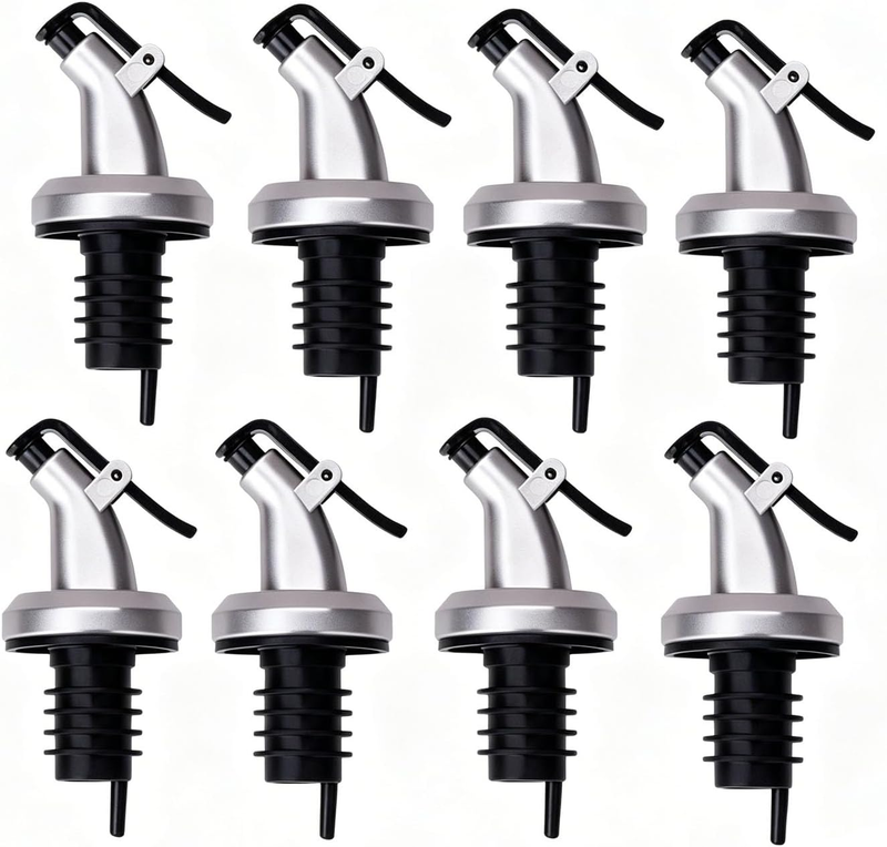 8 Pack Oil Pourer Spouts Leakproof Bottle Stoppers with Dust Caps,No Drip Olive