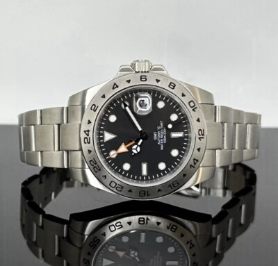 Custom 40mm EX2 GMT Black Dial Mod Watch w/ NH34 Automatic Movement
