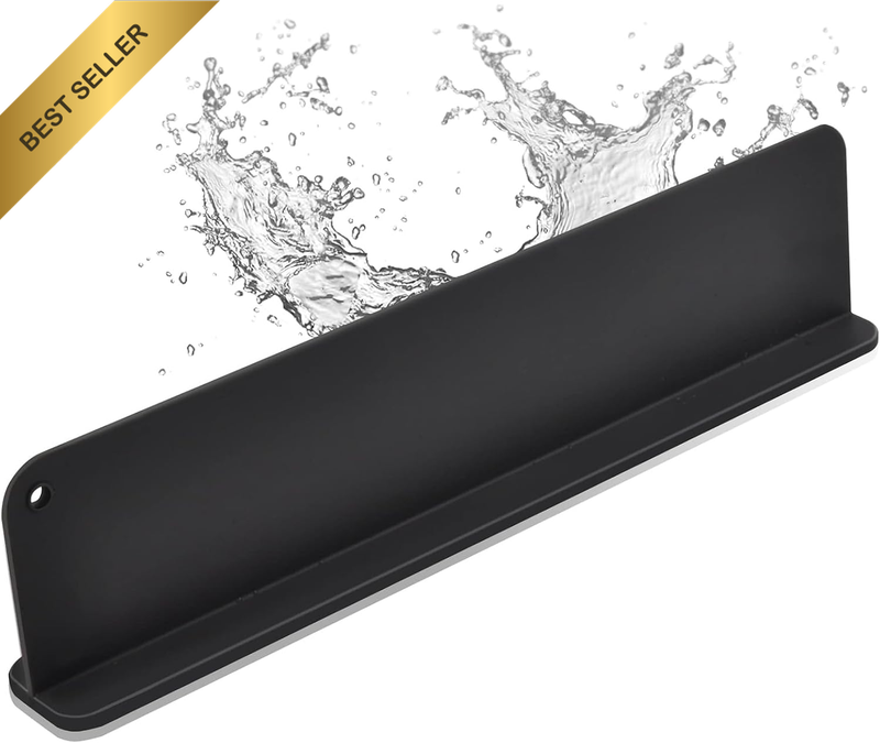Silicone Sink Splash Guard, Black Sink Water Anti-Splashing Guard with Suction C