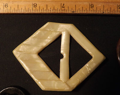 Antique Celluloid Ladies Belt Buckles. Lot of Five. Nice Variety