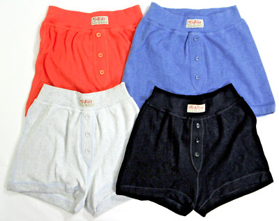 Calida Bodytime Ladies Boxer Shorts x 4  Grey, Orange, Blue & Black Size XS 8-10