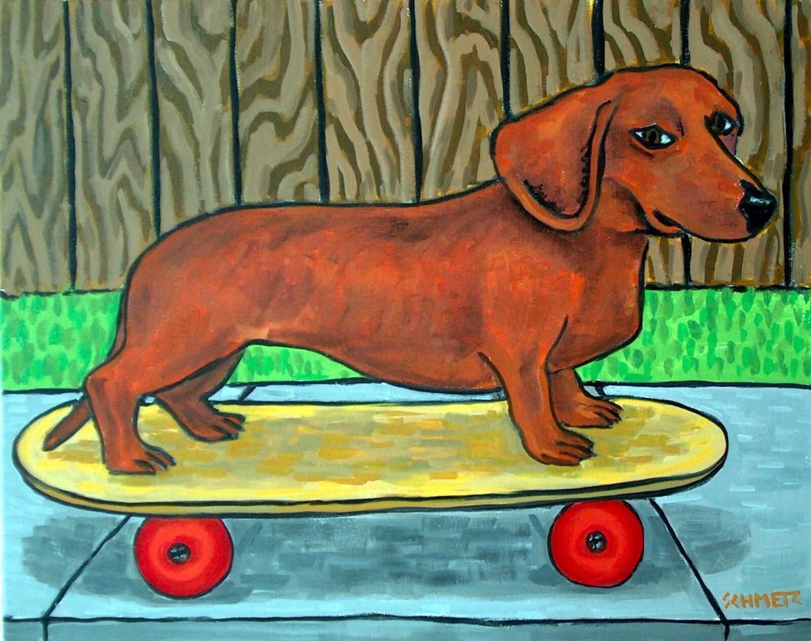 Dachshund Taking A Shower Bathroom Decor Art Print 13x19 Art Prints Art