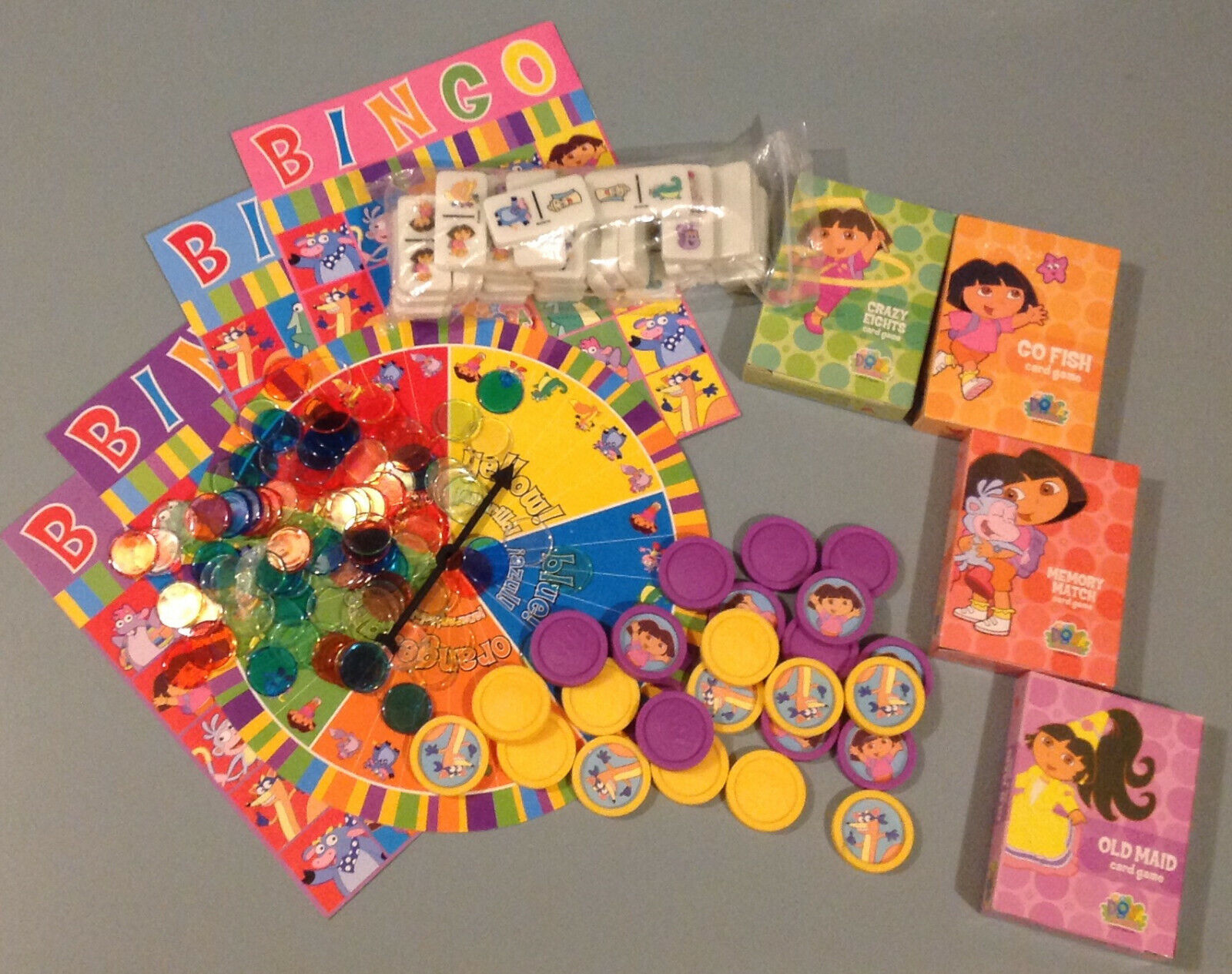 Board Game Parts: DORA THE EXPLORER, 8 game set Nick Jr Board Game Parts: DORA THE EXPLORER, 8 game set Nick Jr