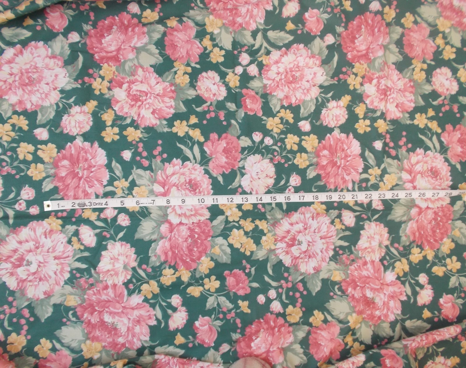 Floral Quilting Fabric Pink and Green 2 Yards Joan Kessler for Concord Fabrics