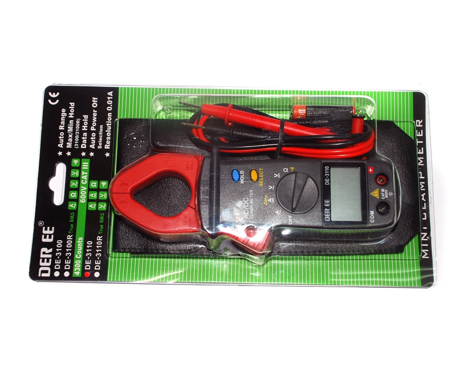 1pc Digital Clamp Meter Multitester DE-3110 DER EE Taiwan AC 1pc Digital Clamp Meter Multitester DE-3110 DER EE Taiwan AC