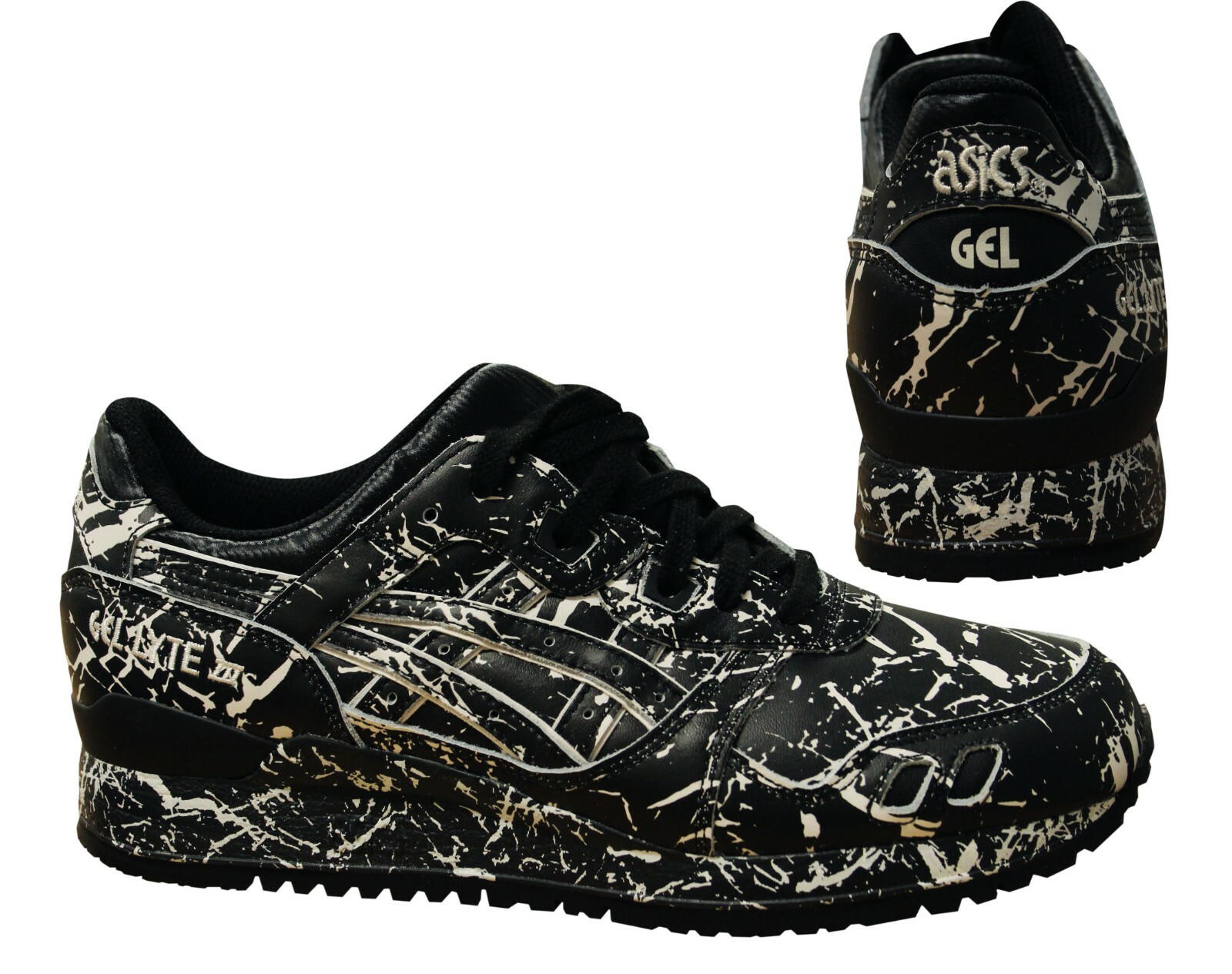 asics black and white trainers