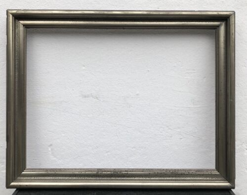 ANTIKER BILDERRAHMEN FRAME SILBER GOLD HOLZ GESTUCKT JUGENDSTIL ART