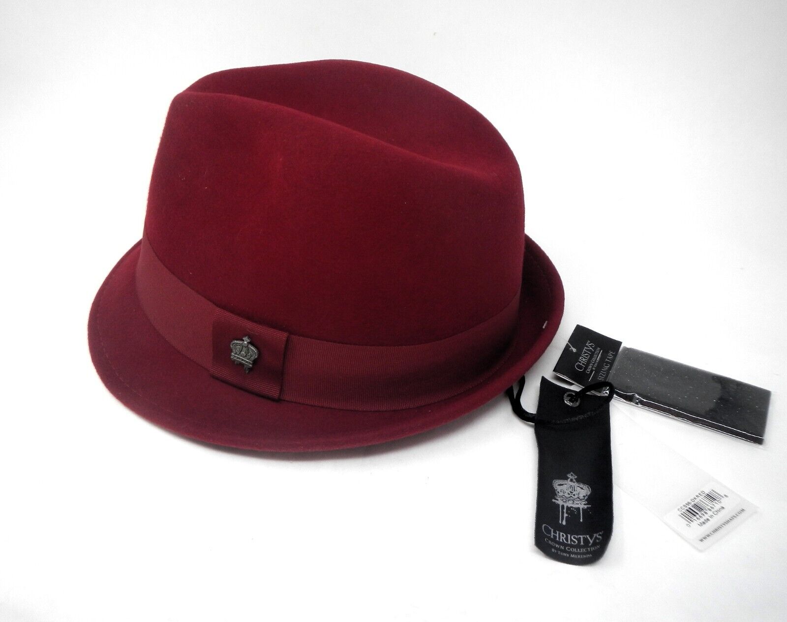 Christys Crown Collection CCS96 Dark Red Basix Wool Fedora Christys Crown Collection CCS96 Dark Red Basix Wool Fedora