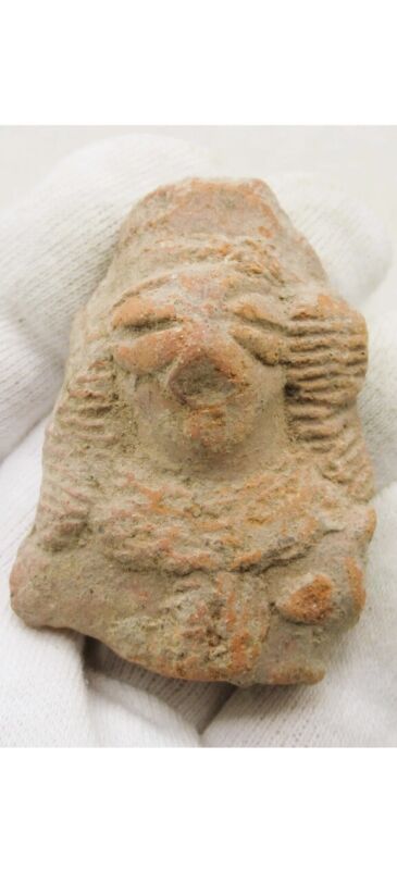 Super Near Eastern Terracotta Idol Fragment, Mother Goddess, Worshippers