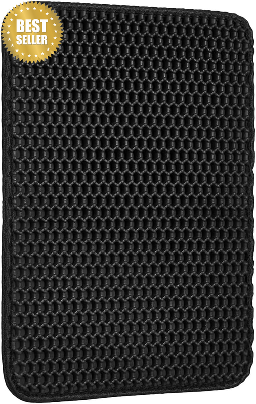 Cat Litter Mat in Black: Small Cat Mat for Cat Litter Box 30 * 45CM– Cat Litter