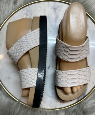 Melissa Women Shoe White Mule Baja East Sandal Slide Animal Snake Pattern Size 6