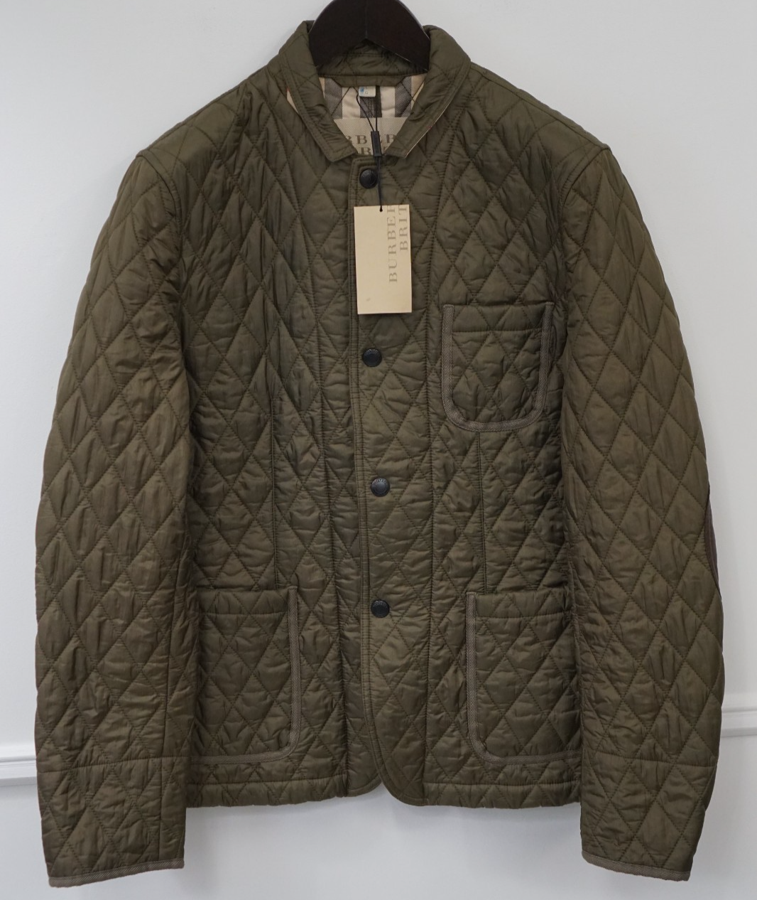 Burberry Men Quilted Jacket Green Breathable Size L UK/US42
