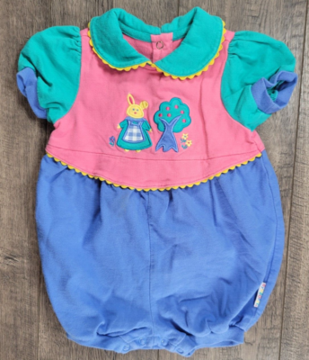 Baby Girl Clothes Vintage Gymboree Rainbow Infant 6-12 Month Bunny