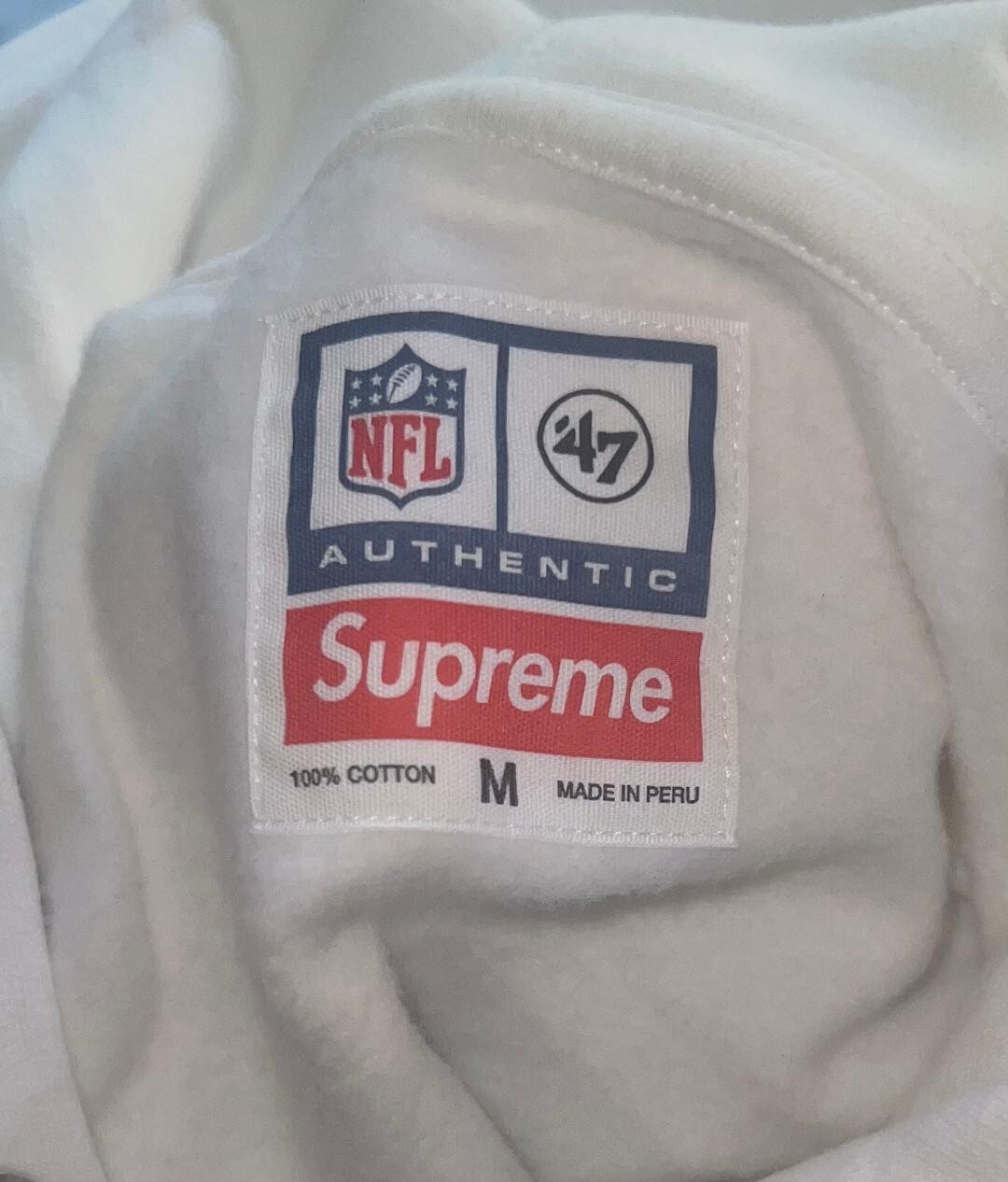 Pre-owned Supreme Nfl Raiders Hooded Sweatshirt - Medium - White - Authentic