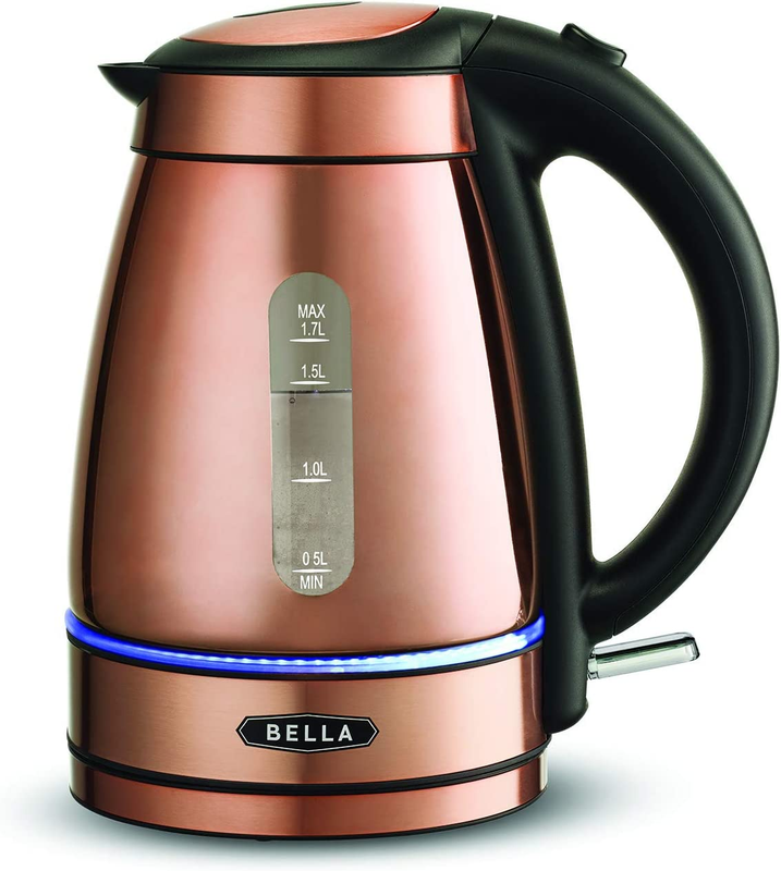 Electric Tea Kettle Copper Chrome Ceramic 1.7 Liter NEW