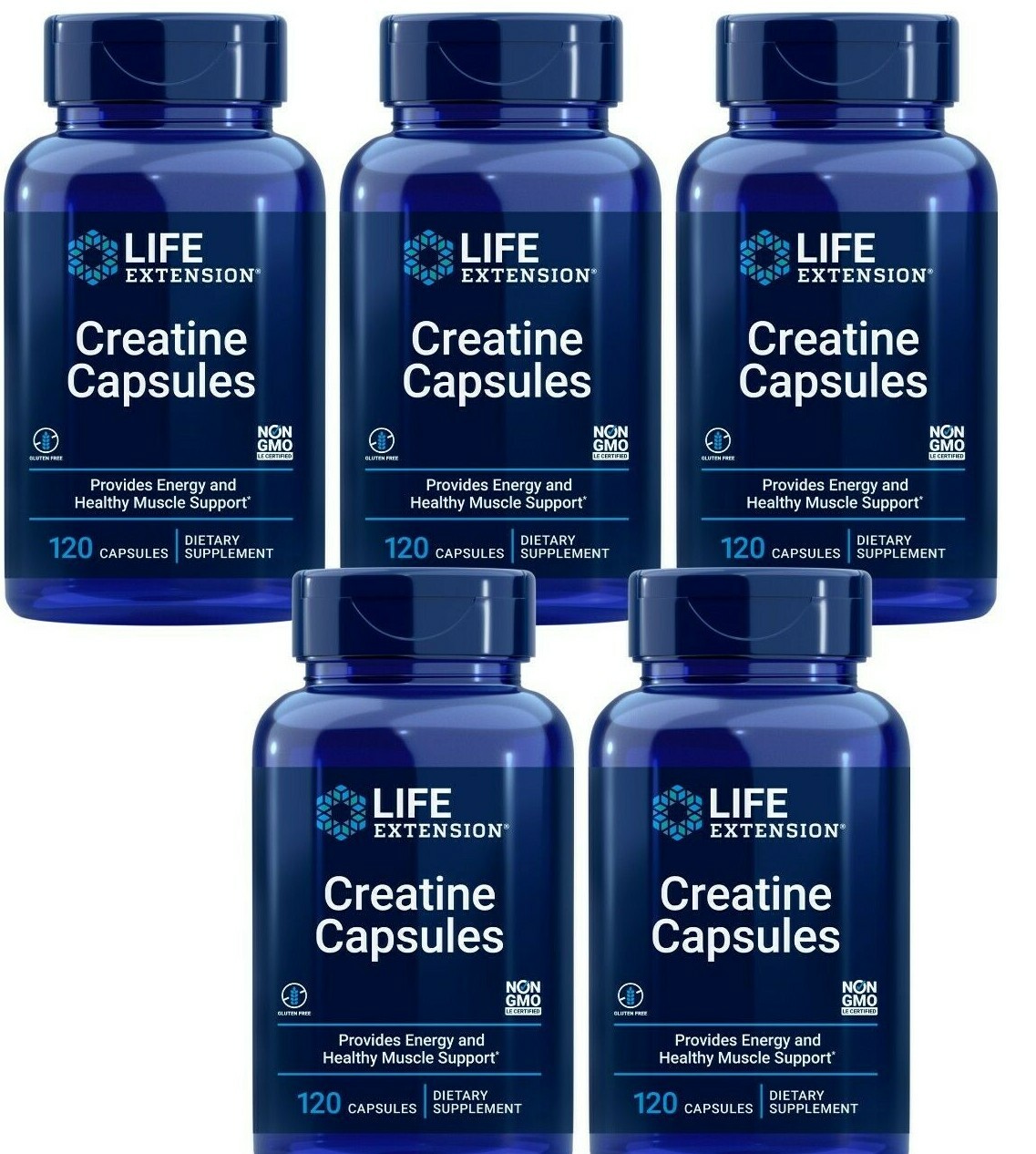 Life Extension Creatine Capsules 5X120 капсул креатин 1000 мг/витамин С 11 мг