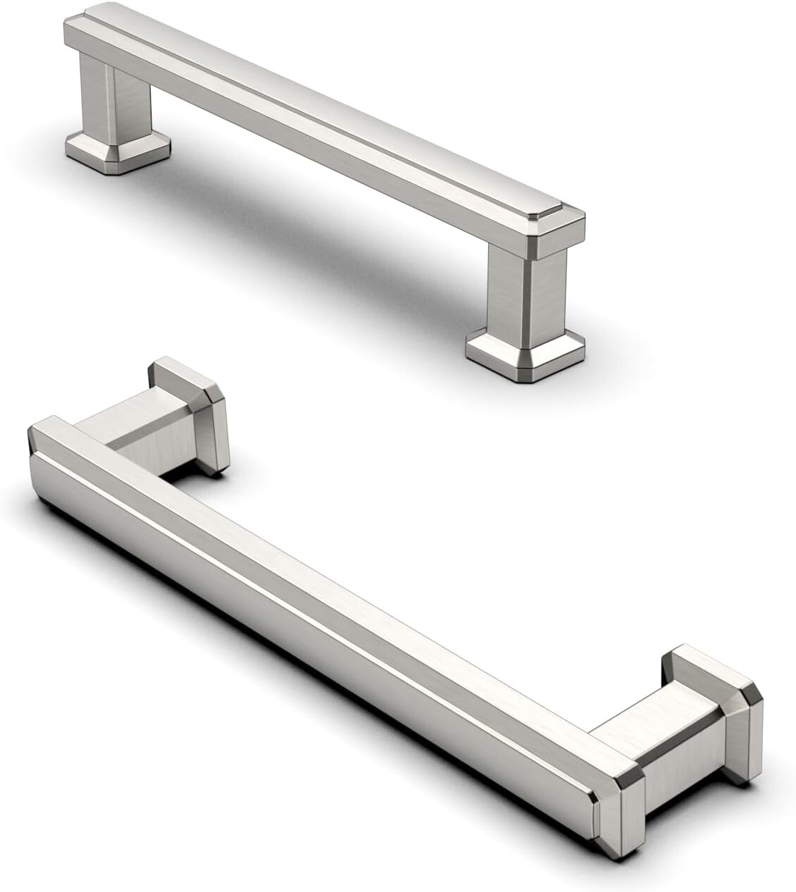 Pack of 10 Drawer Pulls Brushed Nickel 96mm Door Handles Cupboard Handles NEW