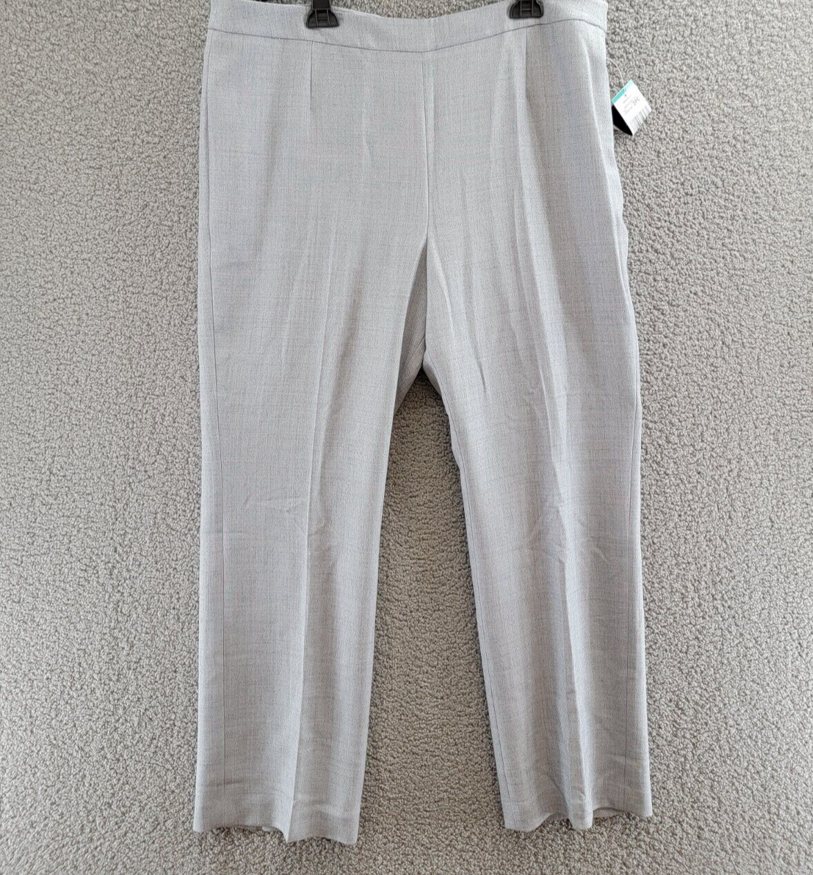 Le Suit Notch-Collar Pantsuit Women's 16 Granite Heather Button Zip Closure L/S - Picture 13 of 24