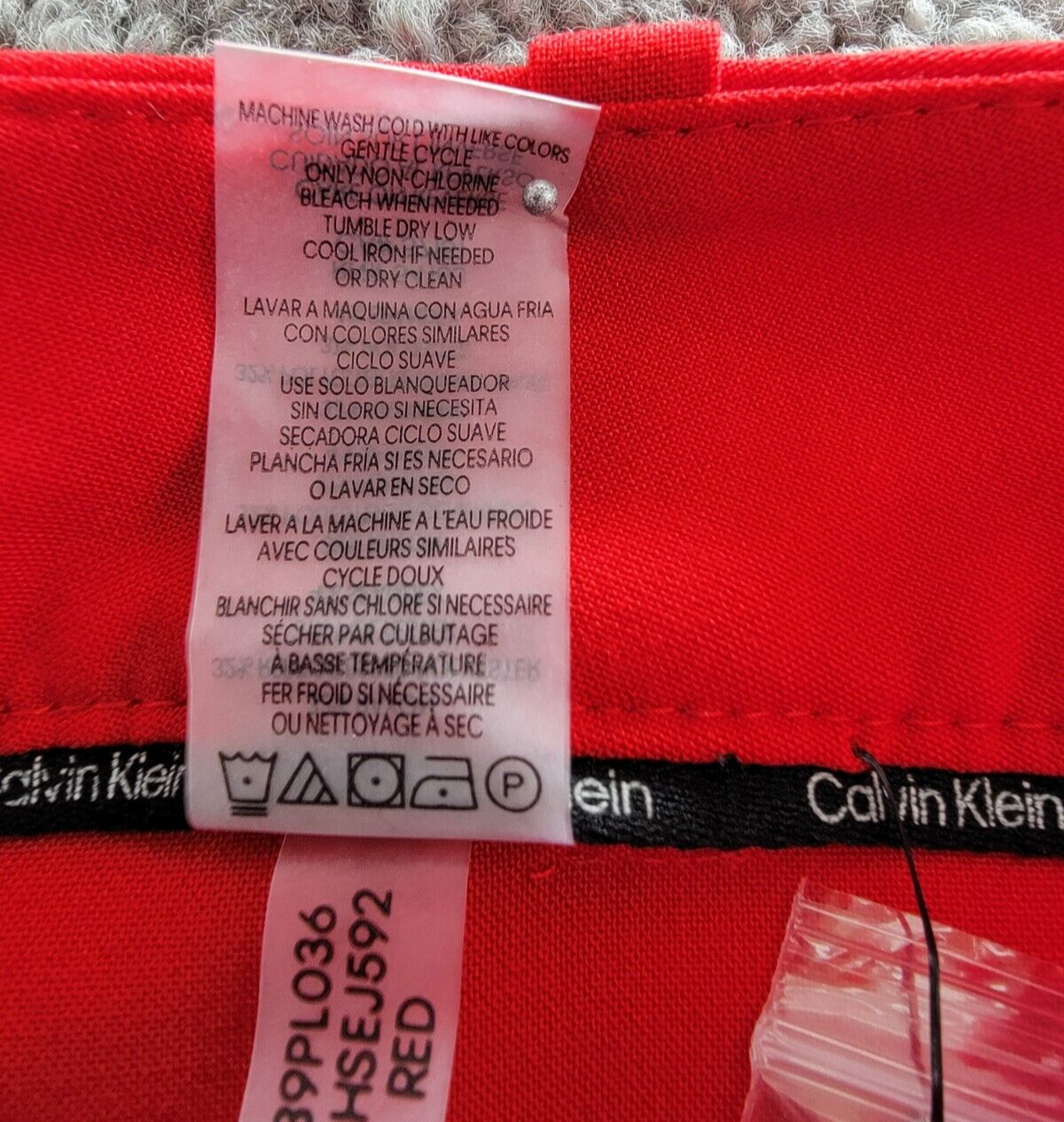 Calvin Klein Plus Size Mid-Rise Straight-Leg Pants Women's 24W Red Zip Closure~ - Picture 13 of 19