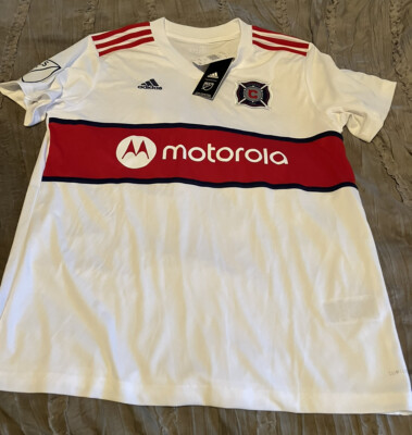 Chicago Fire MLS 2019 White ADIDAS Blank Soccer Jersey Women's Size LARGE New