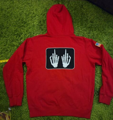 Supreme Hysteric Glamour Zip Up Hooded Sweatshirt Black Red