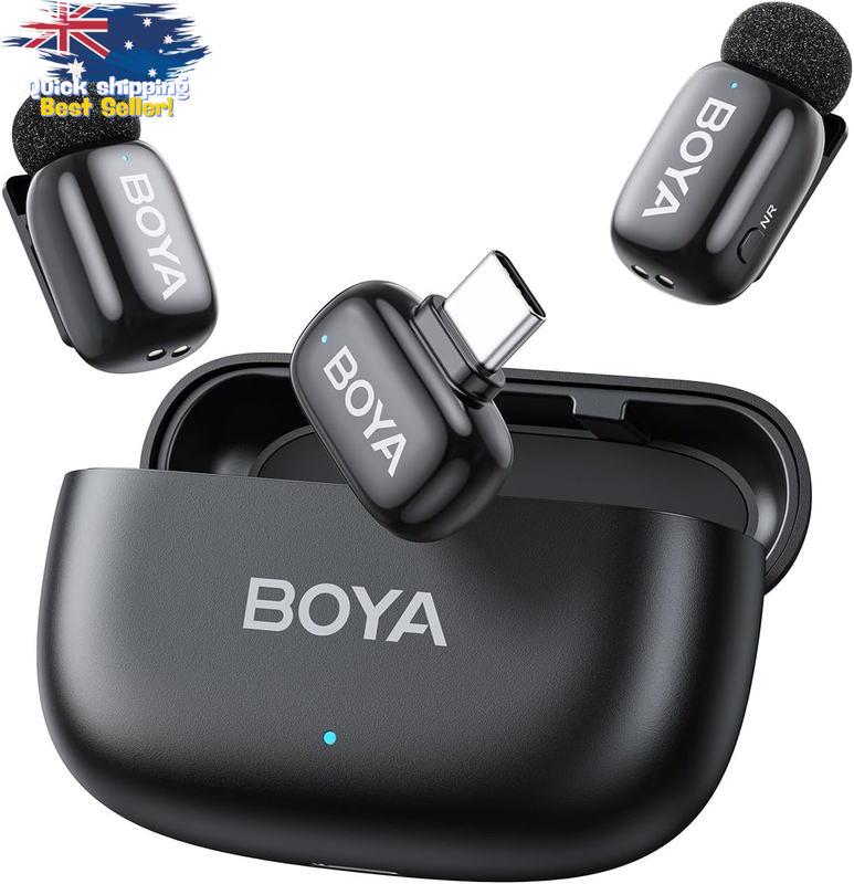Mini 2 Wireless Lavalier Mic for iPhone & Android, Noise Reduction, 30H Battery