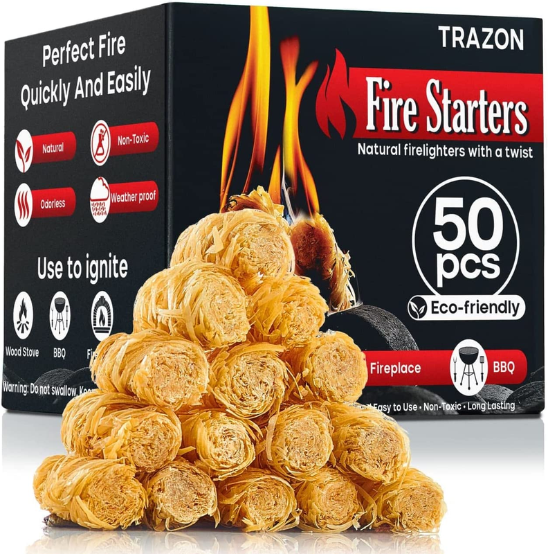 Fire Starters for Indoor Fireplace Campfires Wood Stove Grill Charcoal Chimney