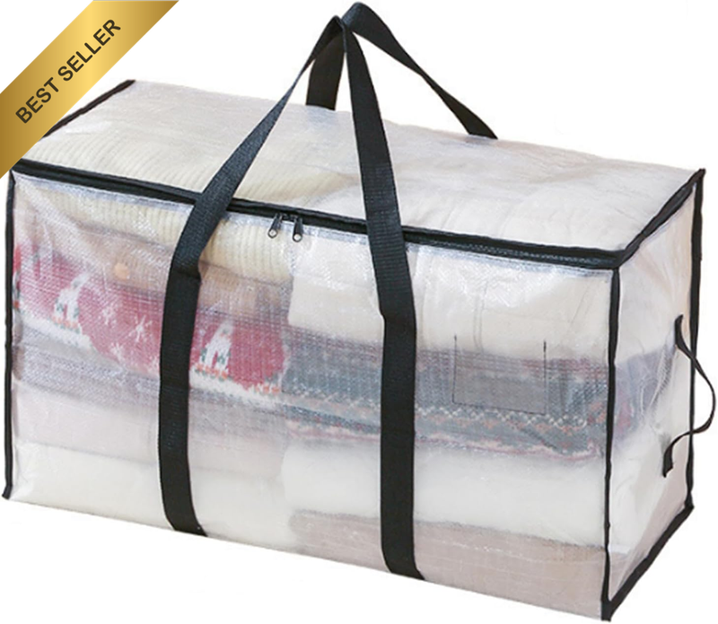 Heavy Duty Clear Moving Bag Transparent Packing Luggage Double Zipper Strong Han
