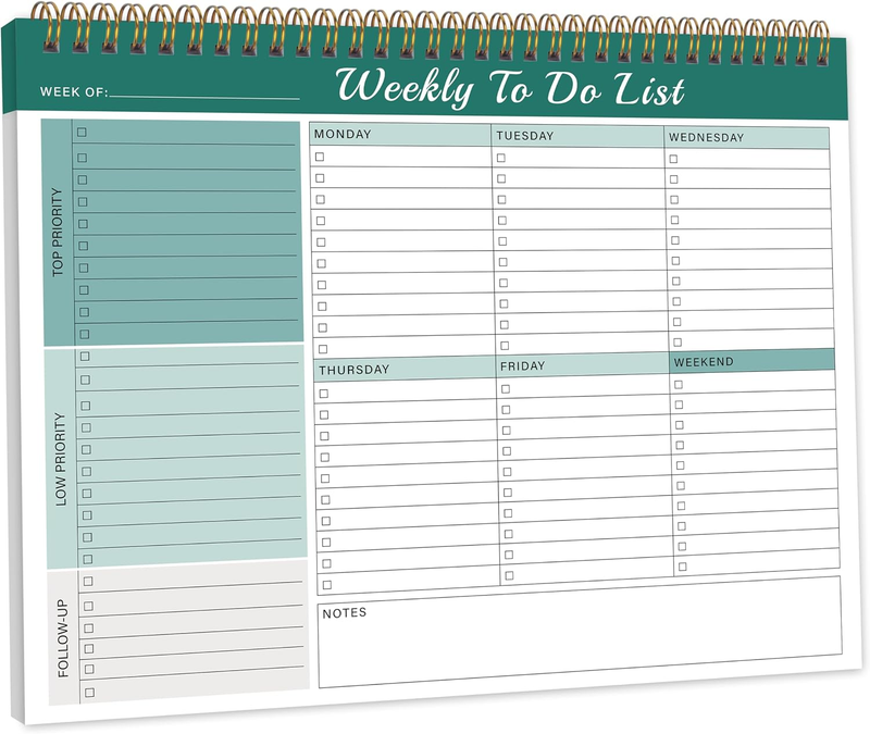 Weekly to Do List Notepad with 52 Undated Sheets（8.5