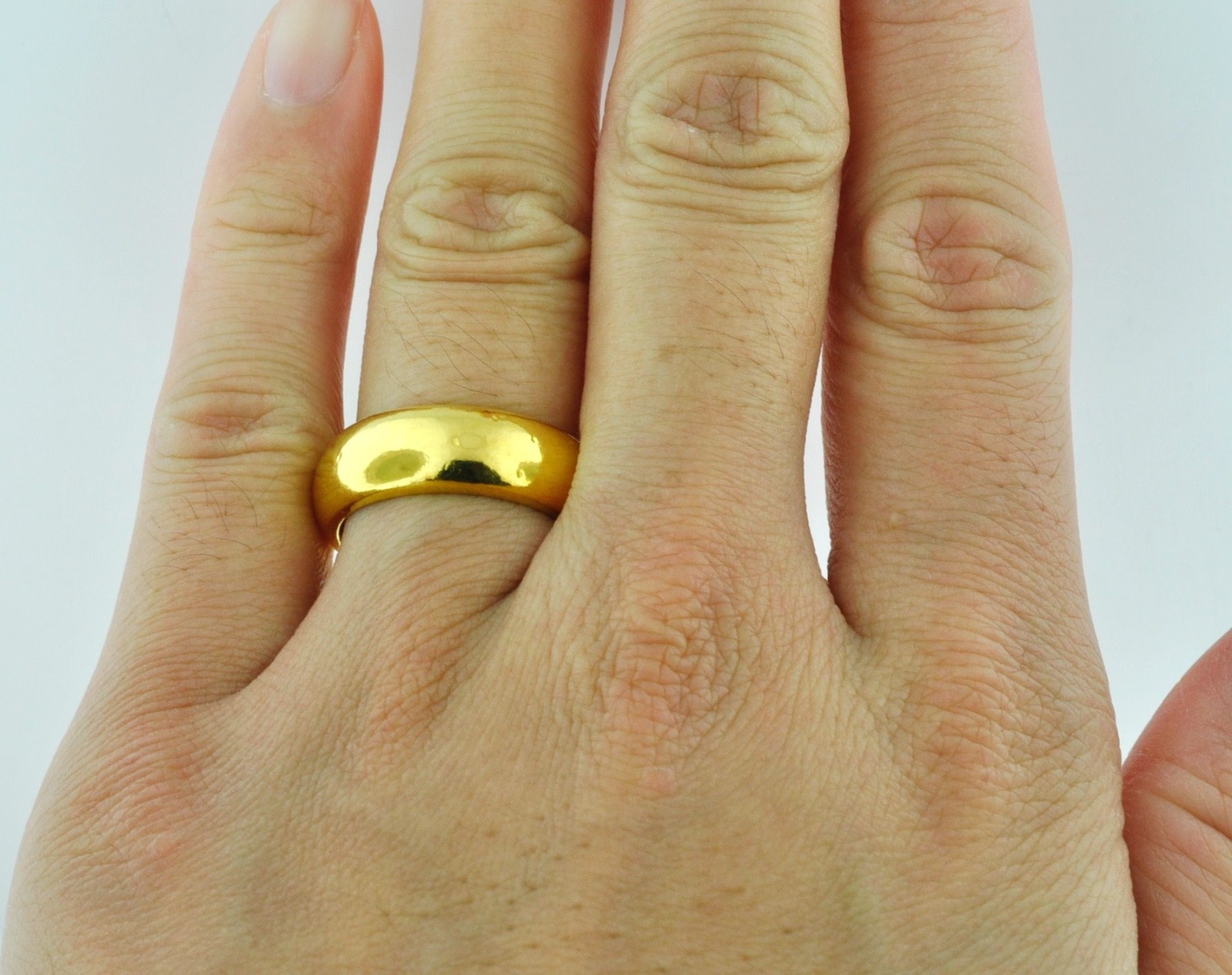 Pre-owned Luckyhhhjewelry 24k Solid Yellow Gold Handmade Band Ring Size 5-12 31.10 Grams 1 oz