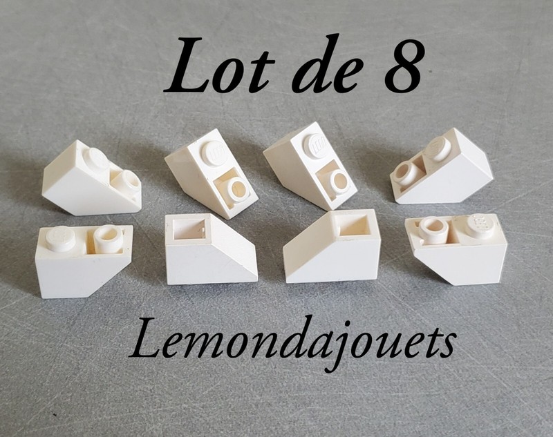 Lego 3665 Lot 8 Pentes Slope InversÃ© 45Â° 1 X 2 Blanc White 1x2 2x1 366501