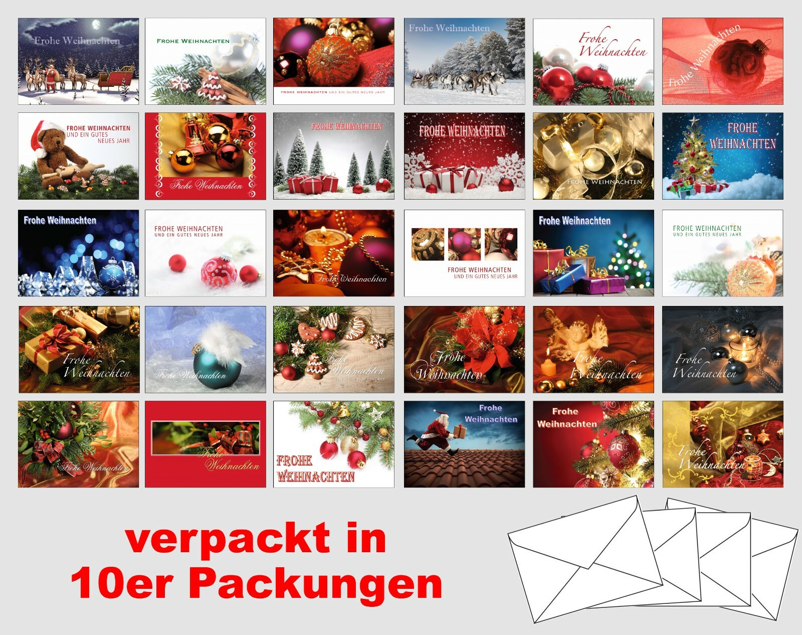 Weihnachtskarten-Set – 12 Karten Mit Umschlägen & Stickern, Blanko Innen, Für Persönliche Grüße