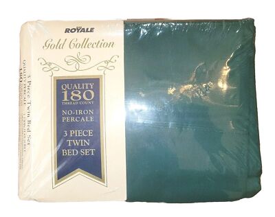 Royale Gold Collection Vintage 3- Piece Twin Bed Sheet Set 180 Count Dark Green