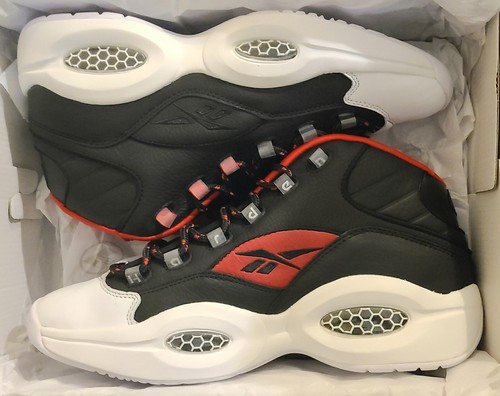 REEBOK QUESTION MID JAMES HARDEN ALLEN IVERSON BLACK RED