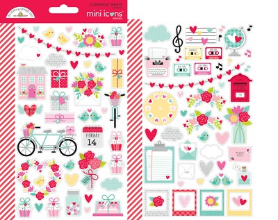 Scrapbooking Crafts Doodlebug Stickers Love Notes Flowers Music Cupcakes Hearts