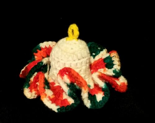 Fabulous Vintage Hand Crocheted Christmas Candle Decoration