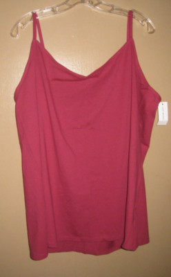 Lane Bryant Essential Berry Pink Cotton Stretch Cami Top Womens Size 22/24 NWT