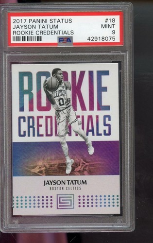 2017-18 Panini Jayson Tatum #18 STATUS Rookie Credentials PSA 9