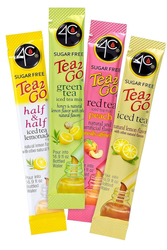 4C Iced Tea Variety Pack Drink Mix Single Packets to Go Sugar Free 44-Count