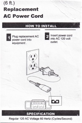 Three (3) A/C Power Cords for Realistic TRC-457 and Other CB Radios