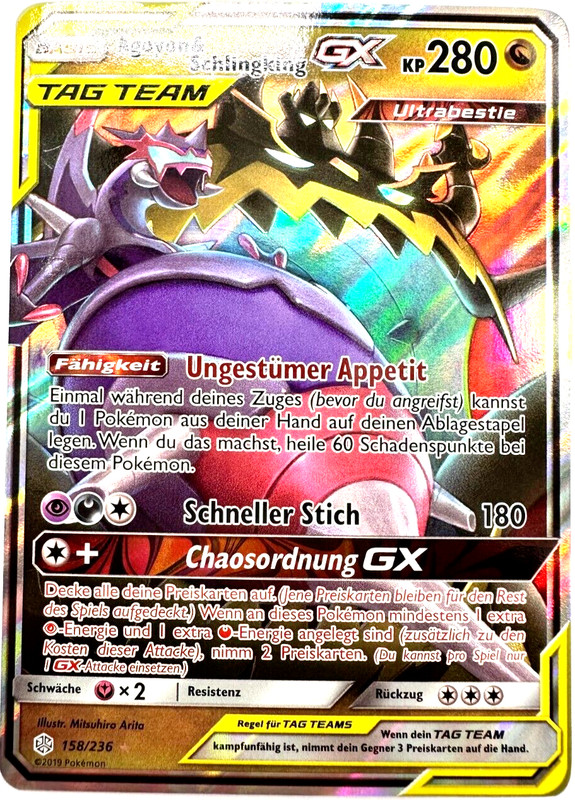 Pokemon Karte Tcg Agoyon+Schling Gx 158/236 Welten Im Wandel Holo Rare Nm Deu