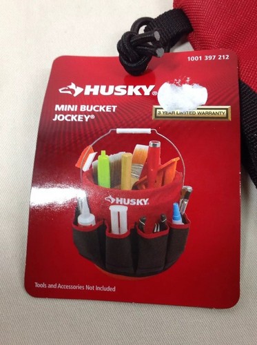 Husky Mini Bucket Jockey Red and Black New with Tag Tool Bucket Bag