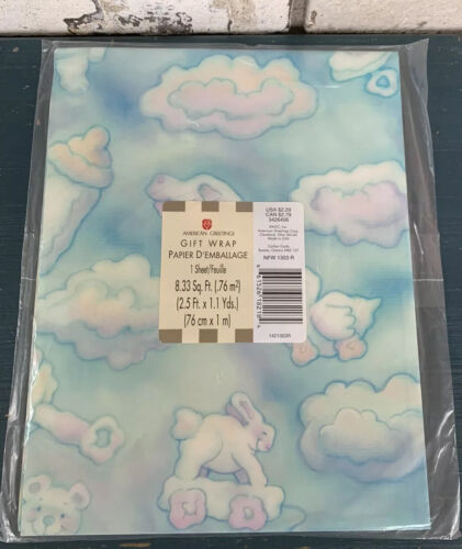 American Greetings “Baby Clouds” Gift Wrapping Paper- Ba