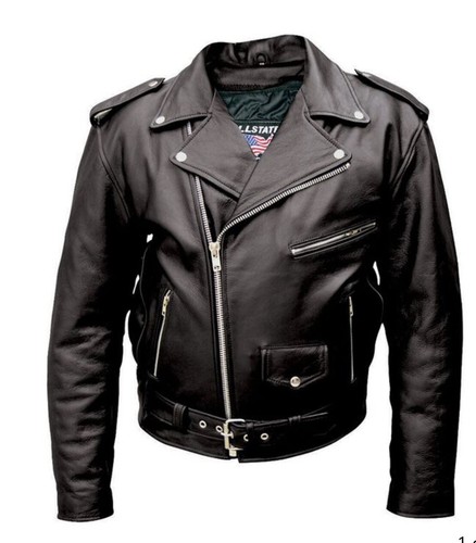 Allstate Leather - Leather Motorcycle Jacket Men Sz 44 | eBay