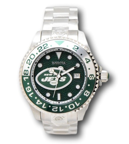 Pre-owned Invicta Nfl York Jets Men's 47mm Grand Diver Automatic Watch 45035