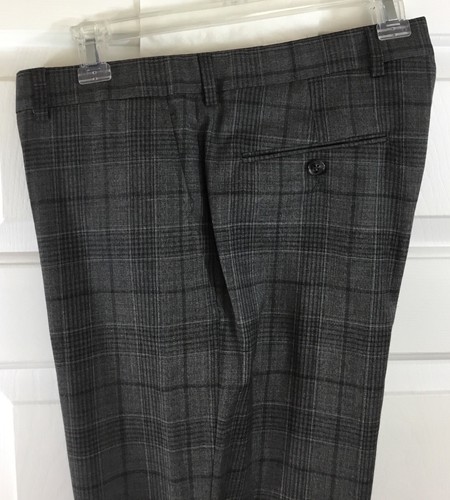 Pre-owned Hart Schaffner Marx 3-piece Suit Mens 40l York Fit Gray Wool Plaid $795